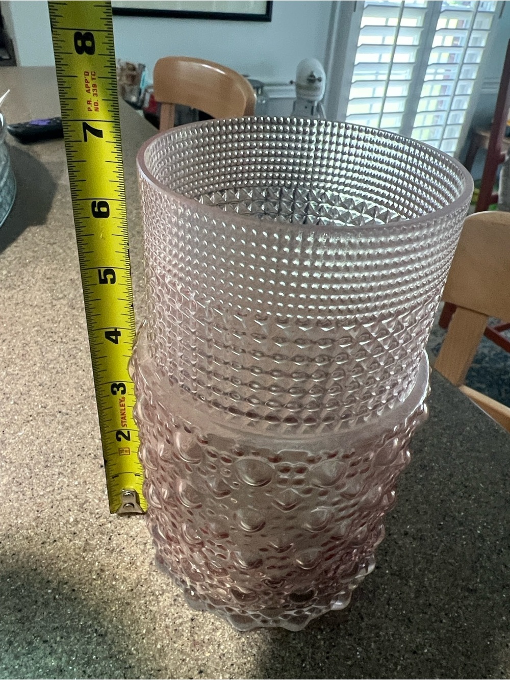 speck Blush Pink Textured Glass Accent Vase